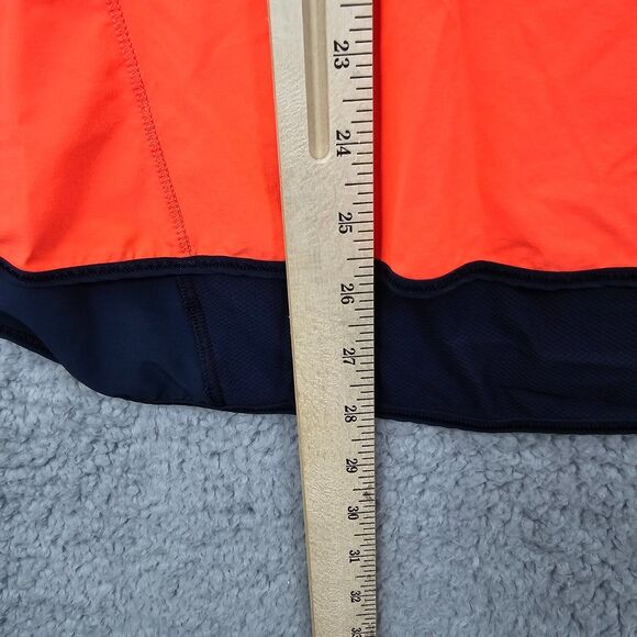 Lululemon Safety Orange Racerback Tank Workout Sleeveless Navy Back Size 10 - Picture 6 of 9